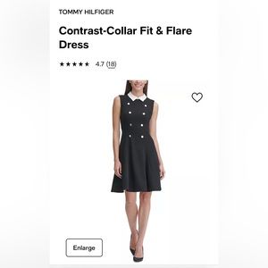 Tommy Hilfiger's fit & flare dress, finished with a contrast crepe collar.